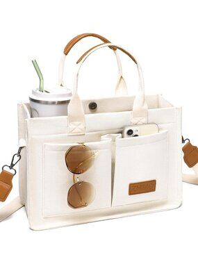 Women's Beige Travel Nurse Teacher Purse Laptop Tote Crossbody HandbagsWomen's B